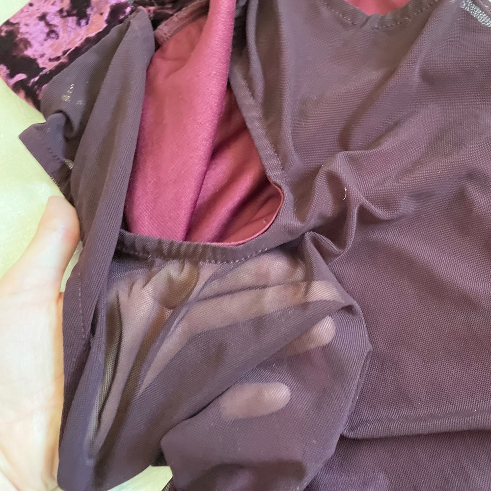 Purple mesh and crushed velvet bodysuit - Picture 5 of 8